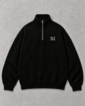 XI Quarter-Zip front flat lay with silver zip and white XI chest print